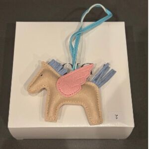 Retro Unicorn Bag Charm with Pink and Blue Accents